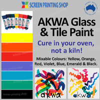 Set 8 x Glass & Tile Paint AKWA Colours | Value 75ml Sizes |  Oven Cure | Non-toxic