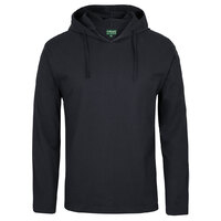 Black Cotton Long Sleeve Hooded Tee | 100% Cotton | Trade Quality | Classic Fit