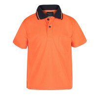 Orange Infants and Kids HI Vis Traditional Polo | Non-Cuff | Classic Fit | Industry Workwear 