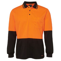 Orange/Black HI Vis L/S Trade Polo | Long Sleeve | Comfort Fit | Industry Workwear