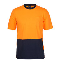 Orange/Navy HI Vis Cotton T-Shirt | Comfort Fit | Industry Workwear