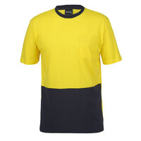 Yellow/Navy HI Vis Cotton T-Shirt | Comfort Fit | Industry Workwear