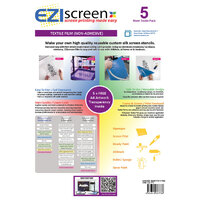 EZIscreen Textile Film - Pack 5 plus Artwork Transparency | U.V. Exposure + Water | Non-toxic Chemical Free Screen Making