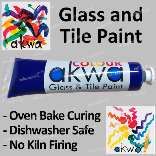 Bright Blue Stained Glass Paint Oven Cure Non-toxic Dishwasher Safe