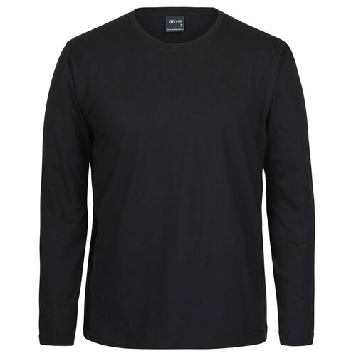 Black Cotton Long Sleeve Tee | 100% Cotton | Non- Cuff Arms | [Clothing Size: 5XL]