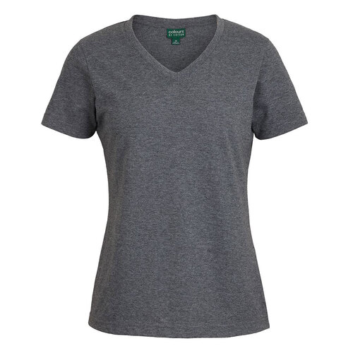 Charcoal Marle Ladies V-Neck Tee | Colours of Cotton | Trade Quality
