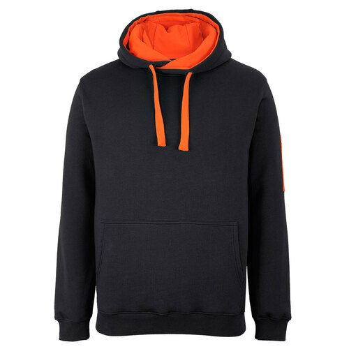 Black/Orange 350 Trade Hoodie | 350gsm Brushed Fleece [Clothing Size: 6/7XL]