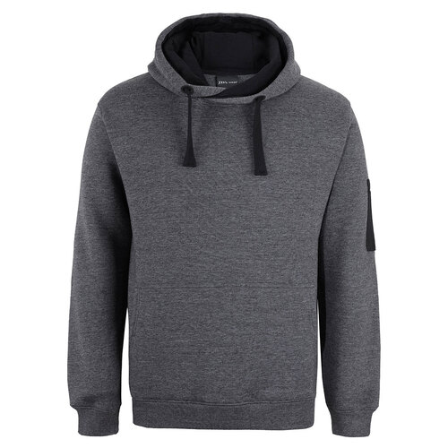 Charcoal Marle/ Black 350 Trade Hoodie | 350gsm Brushed Fleece [Clothing Size: 6/7XL]