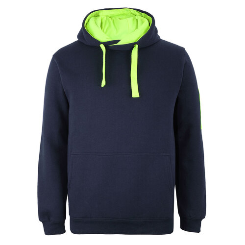 Navy/Lime 350 Trade Hoodie | 350gsm Brushed Fleece [Clothing Size: 6/7XL]