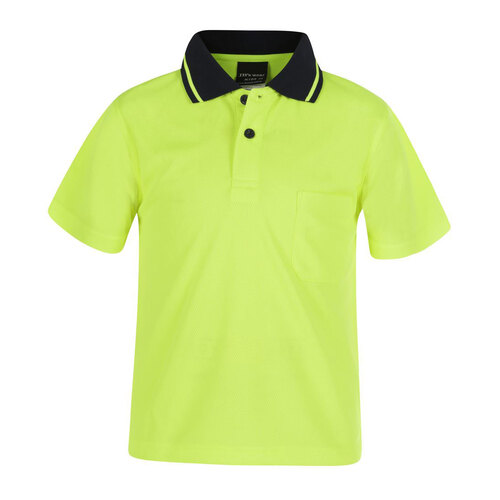 Lime Kids HI Vis Traditional Polo | Non-Cuff | Classic Fit | Industry Workwear 