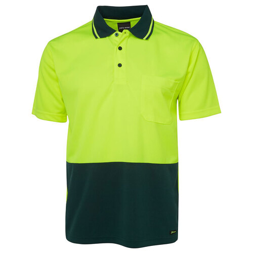 Lime/Bottle HI Vis Traditional Polo | Non-Cuff | Classic Fit | Industry Workwear  [Clothing Size: 5XL]