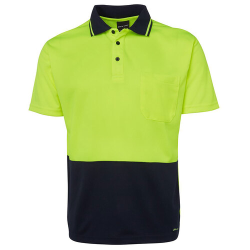 Lime/Navy HI Vis Traditional Polo | Non-Cuff | Classic Fit | Industry Workwear  [Clothing Size: 8/9XL]