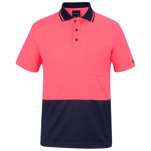 Lime/Pink HI Vis Traditional Polo | Non-Cuff | Classic Fit | Industry Workwear  [Clothing Size: 5XL]