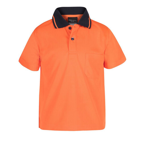Orange Kids HI Vis Traditional Polo | Non-Cuff | Classic Fit | Industry Workwear 