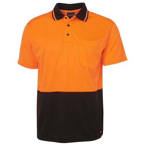 Orange/Black HI Vis Traditional Polo | Non-Cuff | Classic Fit | Industry Workwear  [Clothing Size: 5XL]
