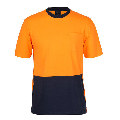 Orange/Navy HI Vis Cotton T-Shirt | Comfort Fit | Industry Workwear [Clothing Size: 5XL]