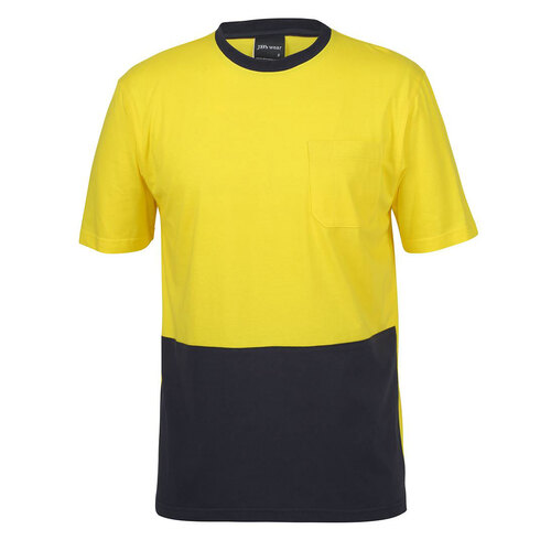 Yellow/Navy HI Vis Cotton T-Shirt | Comfort Fit | Industry Workwear [Clothing Size: 5XL]