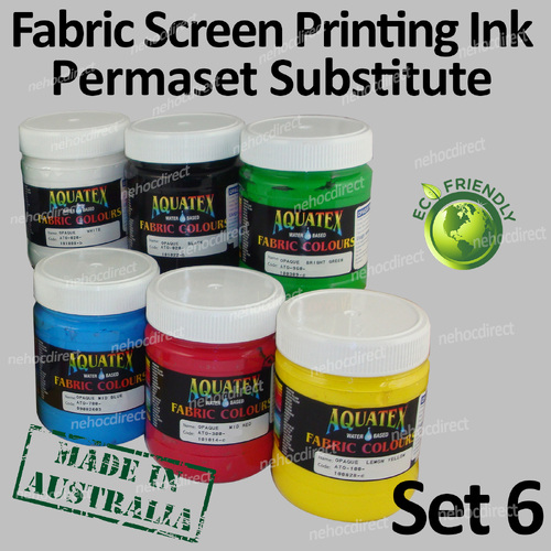 Aquatex Standard Fabric Ink Enviro Friendly - Set 6 colours 1500ml