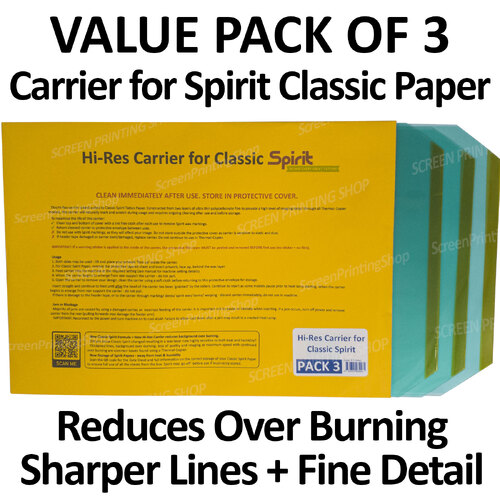 Pack 6 Hi-Res Carrier for Spirit Classic Paper |  Reduces Background Over Burning | Value Pack